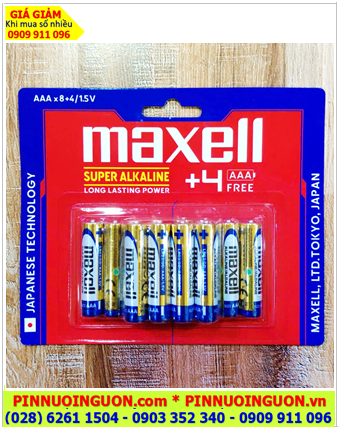 Maxell LR03(GD), Pin AA 1.5v Super Alkaline Maxell LR03(GD) chính hãng (Loại vỉ 12viên)